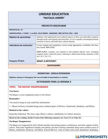 The mayas' disappearance