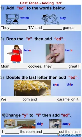 Past Tense Adding 'ed- Spelling Rules