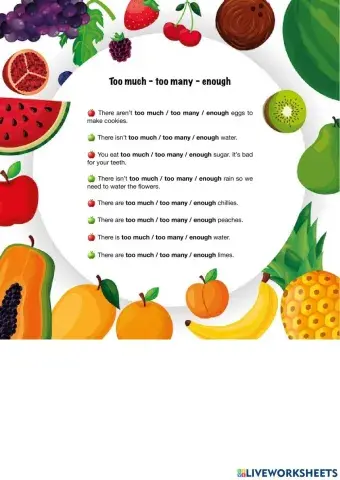 Too much - too many - enough