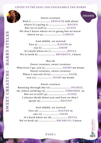 Sweet creature- Harry Styles