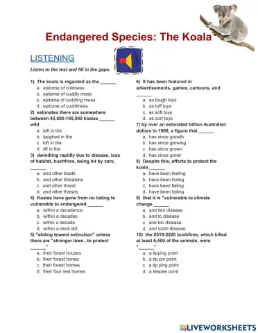 Endangered Species: The Koala