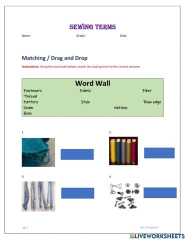 Sewing Terms