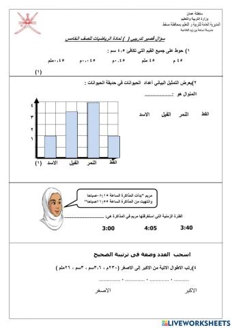اختبار قصير 1