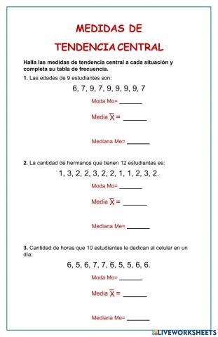 Medidas de tendencia central: media, mediana y moda