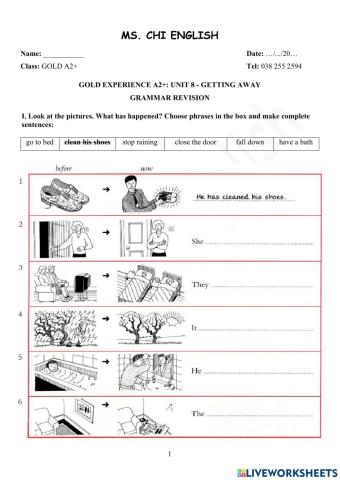 16.03.22- Gold A2+- U8 Grammar Revision