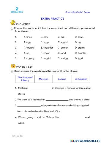 Extra practice - Unit 9