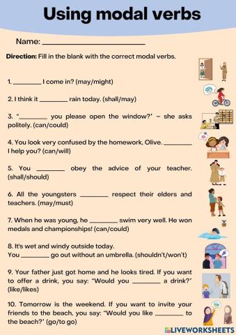 Practice modal verbs