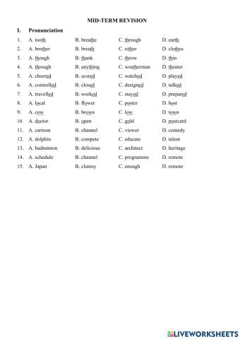 E6 - FT - CB - 2nd Mid term revision - phonetics