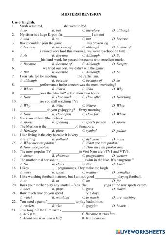E6 - FT - CB - Midterm revision - Use of English