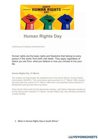 Human Rights Day South Africa