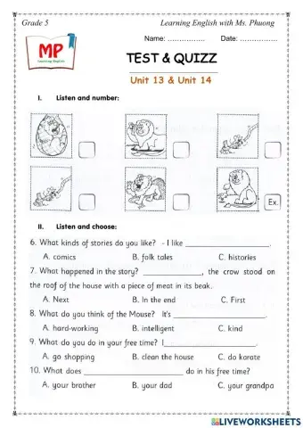 English 5 - Unit 13-14 - review