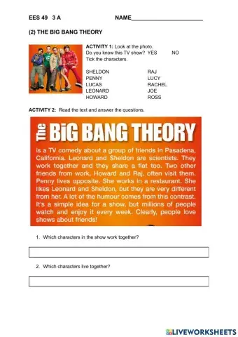 (2) the big bang theory