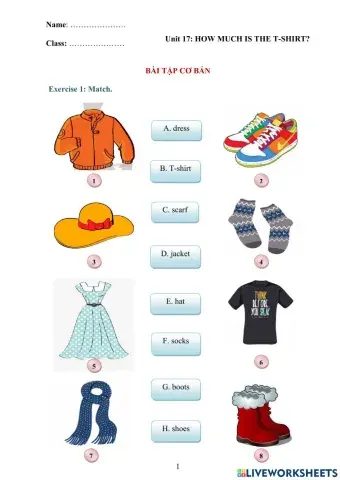 E4 - Unit 17: How much is the T-shirt?