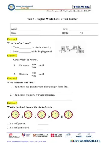 English world 2 - Test 8