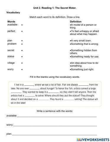 Vocabulary: The Secret Water