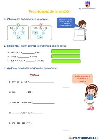 Propiedades de la adición