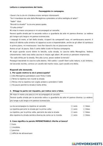 Passeggiata in campagna