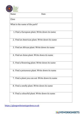 Plants in the Glasshouses