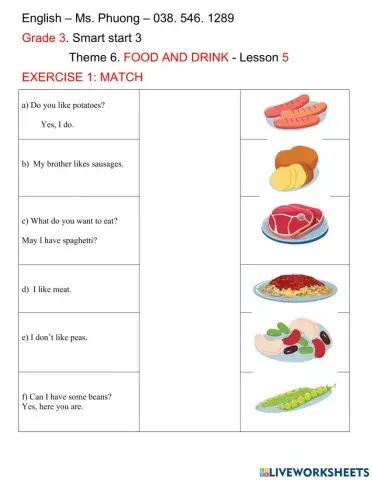 Food and drink - lesson 5