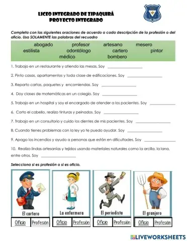 Profesiones y oficios