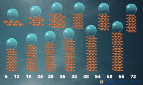 Schools of 6 Fish- Skip Count By 6 in Order!