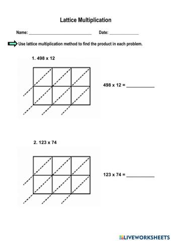 Lattice Multiplication