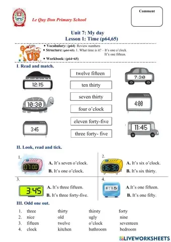 Unit 7 - Lesson 1 Time