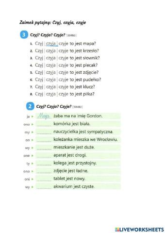 Zaimki dzierżawcze - Czyj, czyja...