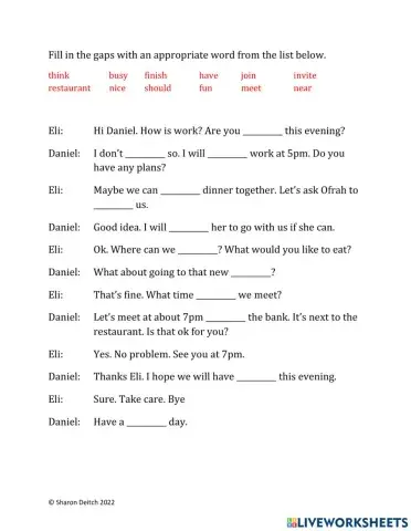 Appointments vocabulary