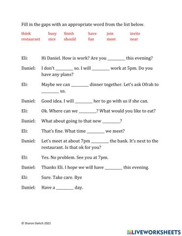 Appointments vocabulary