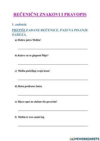 Rečenični znakovi i pravopis - 5.