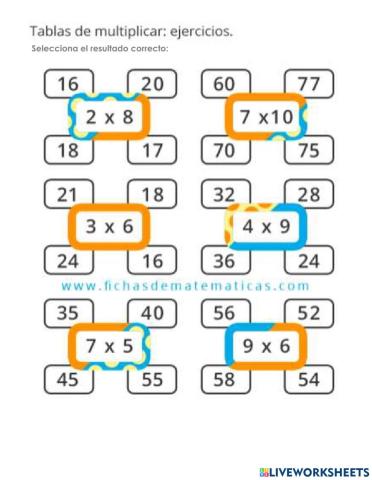 Tablas de multiplicar