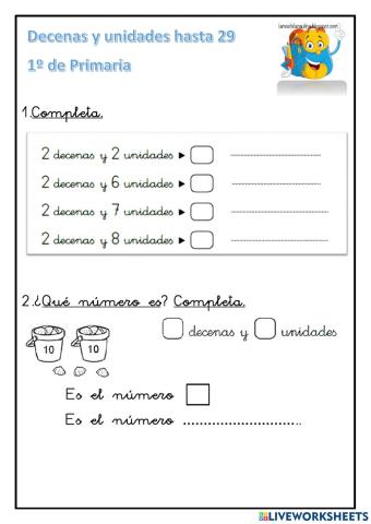Números hasta 29