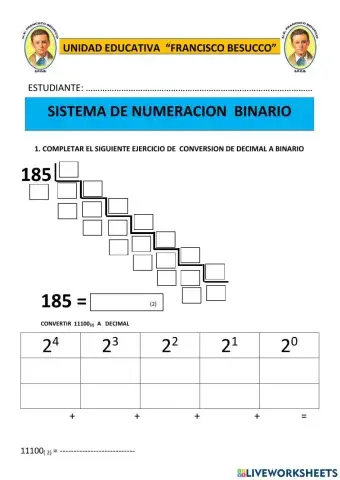 Conversión de los números binarios
