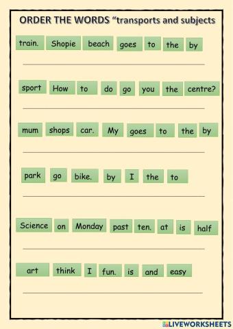 ORDER THE WORDS, transports and subjects