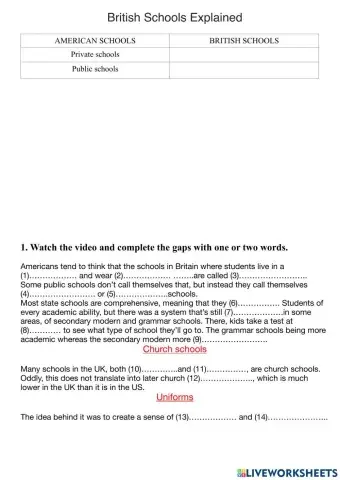 British schools explained