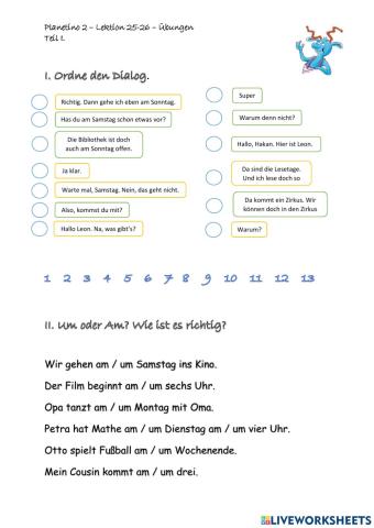 Planetino 2 Lektion 25-26 Übungen