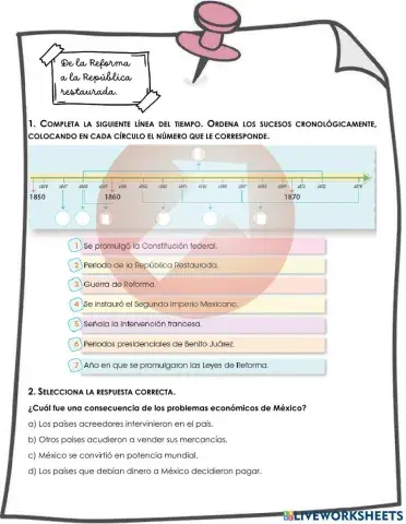 De la Reforma a la república restaurada