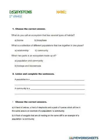 ECOSYSTEMS 5th GRACE