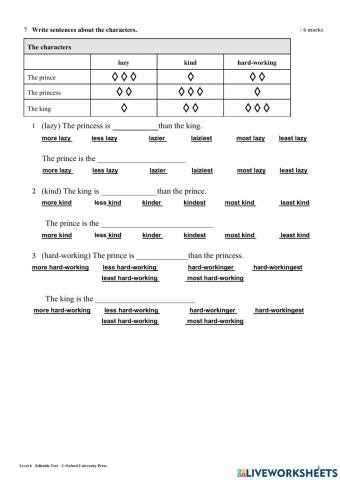 Comparatives vs superlatives