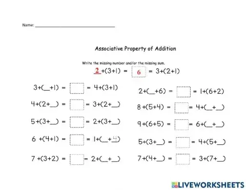 Associative property of Addition