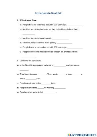 Inventions in Neolithic