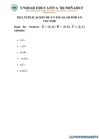 Multiplicacion escalar con vector