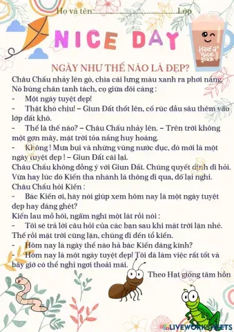 3A2-Bài ôn tập Năng lực Ngôn ngữ Việt giữa HKII