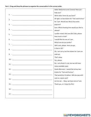 Buying tickets at the cinema