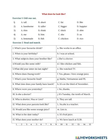 Review what does he look like