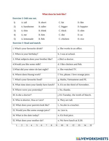 Review what does he look like