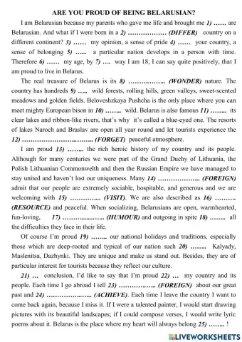 Are you proud of being Belarusian