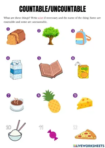 Countable and Uncountable nouns