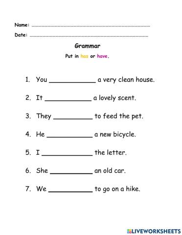 Grammar - Has or Have